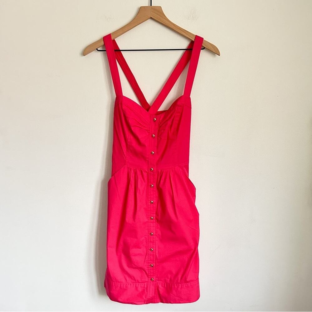 Shoshanna Sleeveless Button Up Mini Dress Pink Size 4